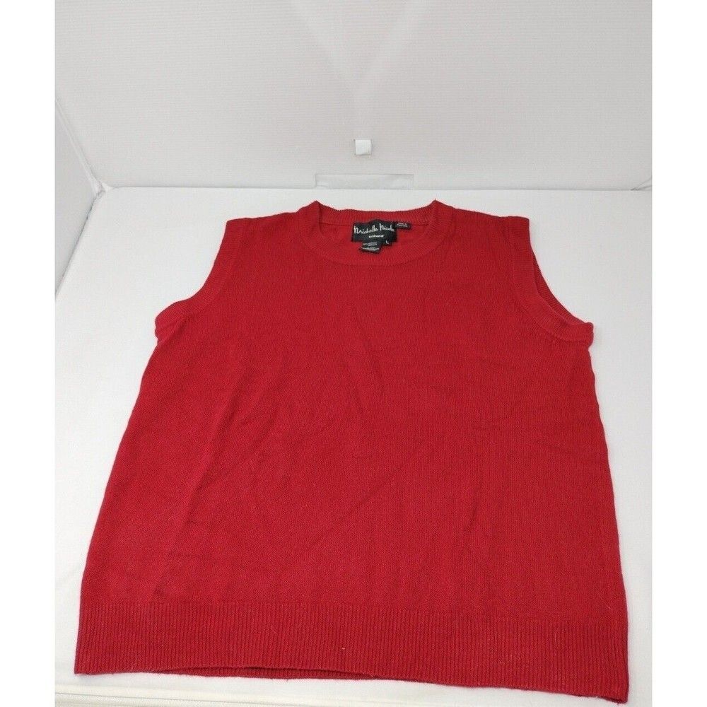 VTG Michelle Nicole Women's Y2K Red Sweater Vest,Large, Hong Kong